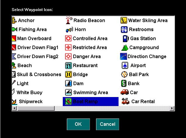 SELECT COURSE CREATING A NEW COURSE (cnt) Using the arrow buttons, highlight the SELECT WAYPOINT LOCATION.