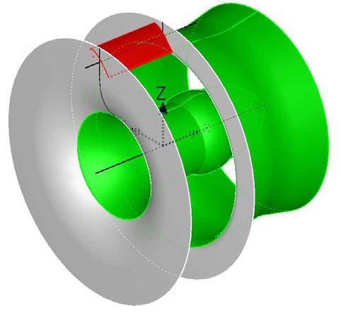 Figure 8. Intersections with hub and shroud surfaces 4. CFX ANALYSIS CFX-BladeGen and CFX-BladeGenPlus are interactive instruments for turbomachinery designing and quick analysis.