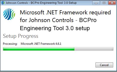 Figure 38:.NET Framework Installation Progress 2. Click Install. Figure 39: BCPro Installation Welcome Screen 3.
