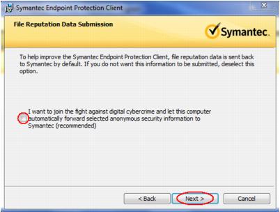 Table 9: Symantec Endpoint Protection Installation 10.