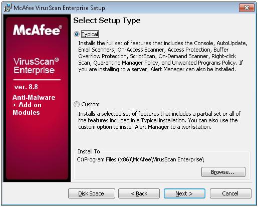 Table 10: McAfee VirusScan Enterprise