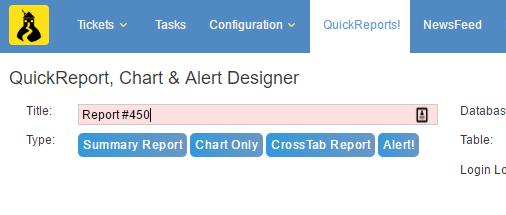 Creating Alert Reports SupportDesk 2017 includes the option to select the Type of report from the first screen of the QuickReport Designer.