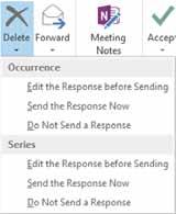 To cancel a meeting with requested attendees, use one of the following methods: On the Meeting tab, in the Actions group, click Cancel Meeting; or right-click the meeting and then click Cancel
