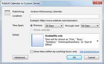 Using the Calendar Lesson 4 Publishing Your Calendar You can choose to share your calendar by publishing it to a web site that others may access by signing in and viewing your calendar.