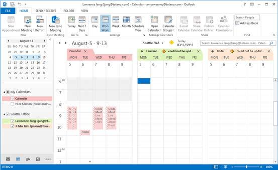 Using the Calendar Lesson 4 To show or hide individual calendars in the calendar group, click the checkbox for the individual in the Navigation Pane.