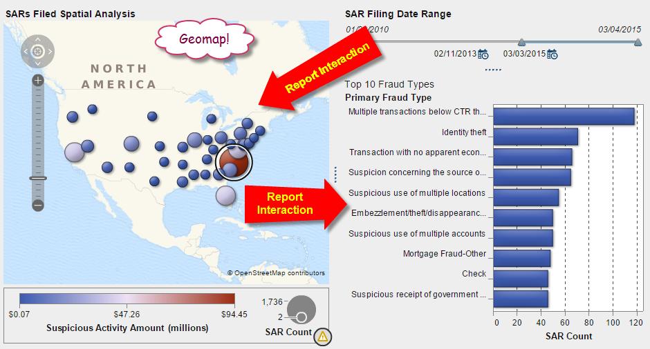 Compared to prior methods within SAS s Business Intelligence products, creating an interactive geographical map to visualize data is night and day in terms of effort.