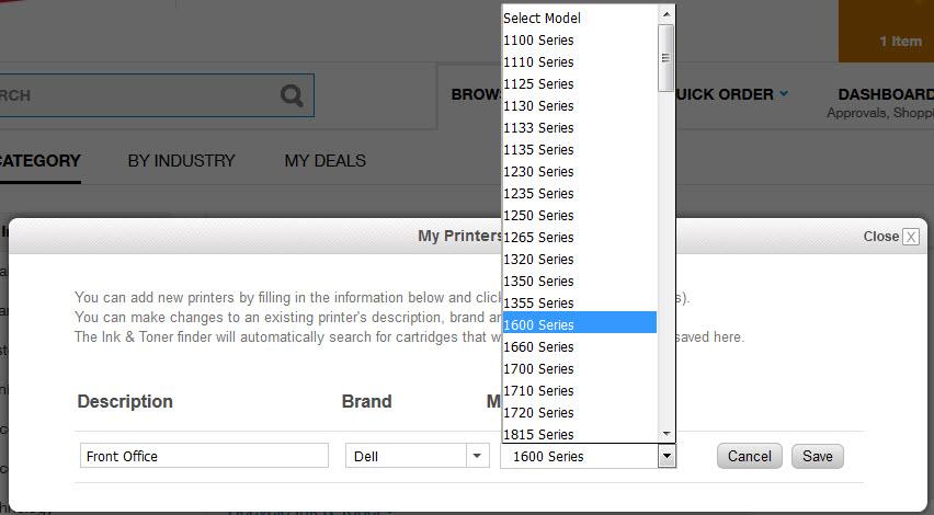 Set up My Printers Name your printer in the Description field, select the Brand and Model, then