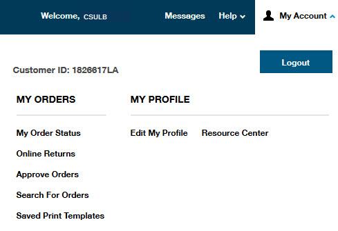 My Account Search your order status, track orders and online returns, and access saved print templates in My