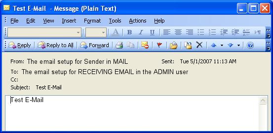 Testing the Mail Setup Press the TEST E-MAIL Button on the System.