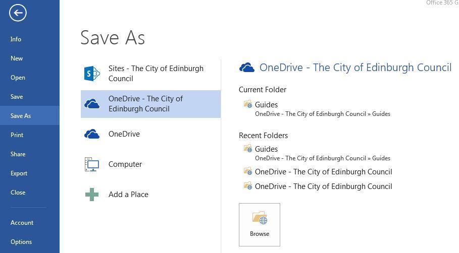 time you try to save a file to OneDrive, make sure that you