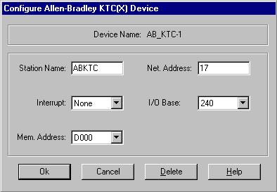 Installing and Configuring the ControlNet Communications Driver H-3 The following window will appear: 3. Select the Allen-Bradley 1784-KT/KTC(X) device from the pull-down list and click on Add/New. 4.