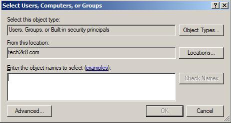 On the Select User, Computers or Groups dialog box, type the name of the user or group that you want to assign to the role.