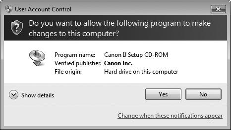 If the User Account Control dialog box reappears in following steps, click Yes or Continue.