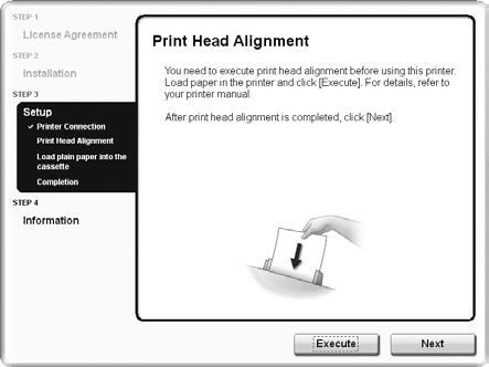 Important Information for the Installation Print Head Alignment Necessary Information for the User Registration H B C E F G D Load a sheet of supplied specialty paper for Print Head Alignment (Matte
