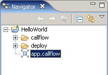 Step 5. Notice that the HelloWorld project is now listed in the Navigator pane in the upperleft portion of the window. 6.