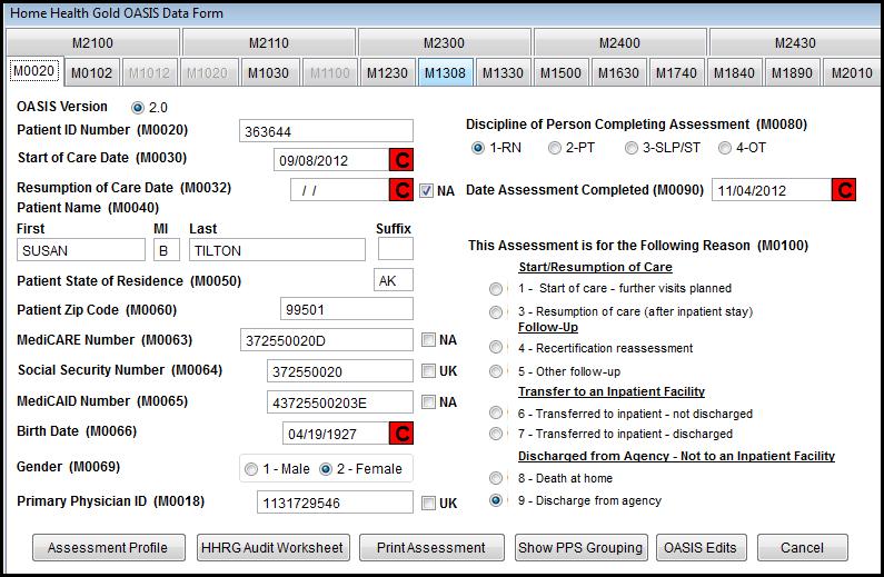 This new tool allows you to immediately look at the detail for assessments which have been done recently.