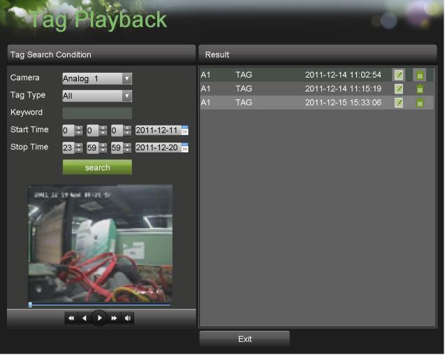 Figure 35 Picture Playback Playing Back Tags 1. Enter the Tag Playback interface, shown in Figure 36 by going to Main Menu > Playback > Tag Playback. 2. Select channel, Tag Type for Keyword or All. 3. If Tag Type was Keyword, Keyword area was editable to allow user to set keywords for fast searching.