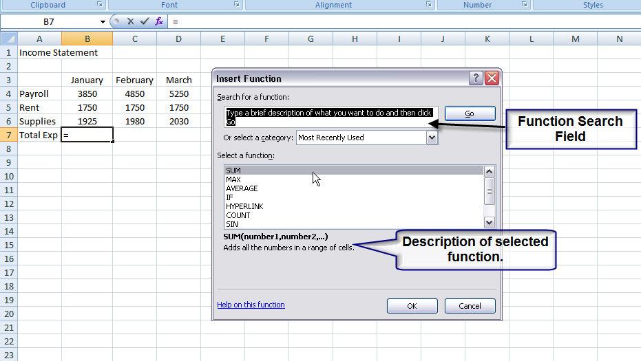 ENTER A FUNCTION Excel helps you enter functions in your worksheet.