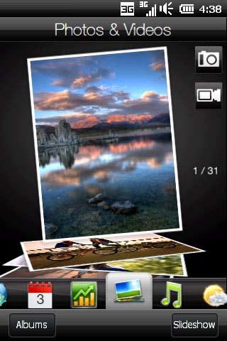3.11 Photos & Videos Chapter 3 Using the Home Screen 81 Easily browse through your photos and video clips and view them in full screen right from the Photos & Videos tab.