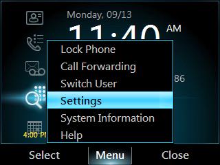 ENGLISH HP 4120 IP Phone User Guide Access Phone Settings and Help Note Some settings are configurable only by the