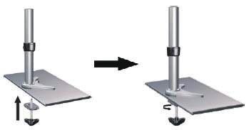 Ensure that the desk clamp (3) is making full contact with the desk surface.