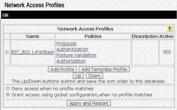 The Authentication policy for the newly configured Profile must be configured in order to utilize the Beacon system as a Credential Validation Database.