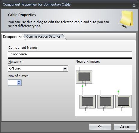 16. Use an O/I Link cable to connect two Operator Interfaces and a Serial cable to connect an Operator Interface and a Barcode Reader using
