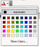 Applying different colours to text To apply colours to selected text Select the text to which you wish to apply a colour.
