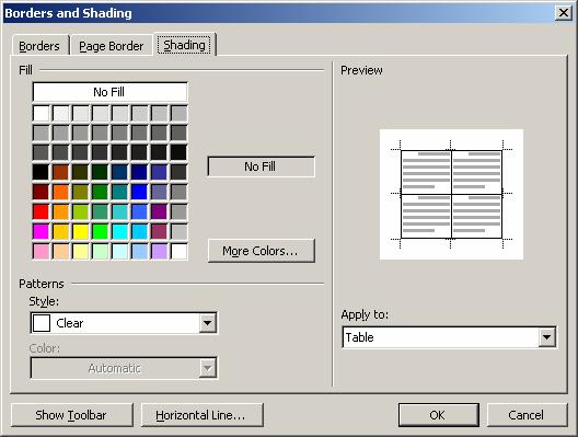 PAGE 71 - ECDL MODULE 3 (USING OFFICE 2003) - MANUAL Select the required colour, and then click on the OK button.