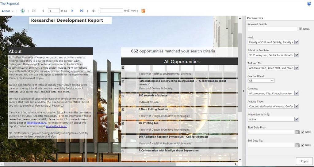 The Researcher Development Online Tool User Guide for AUT Postgraduate Research Students What is the Researcher Development Online Tool Used For?