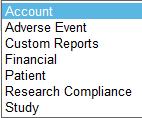 Reports The Reports area allows you to design, display and print reports regarding your research project. All default reports are stored in Report Central.