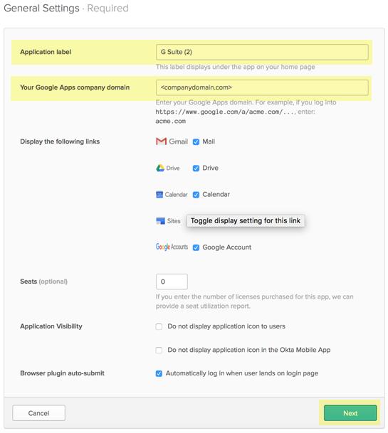 Create an app in Okta for G Suite The SSO service provides the ability to sign authentication requests and requires signed assertions from an external identity provider, such as G Suite.