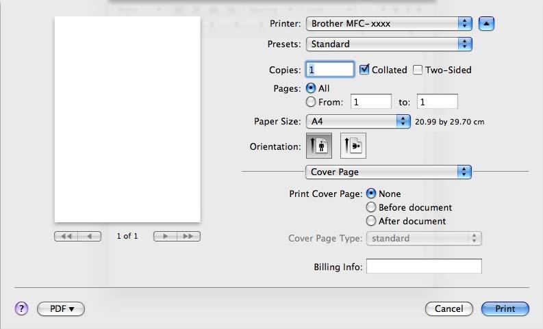 Printing and Faxing Choosing printing options 8 To control special printing features, choose Print Settings from the Print dialog box.