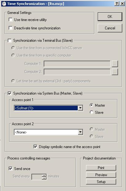 Time Synchronization 4.4 How to Configure the Synchronization through the System bus/bce Procedure 1. Activate option "Synchronization via System Bus (Master, Slave)". 2.