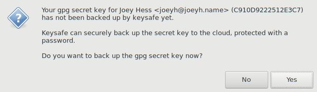 keysafe GPG key backup to