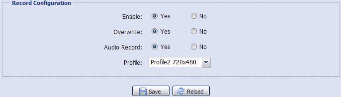 When Enable is set to No, the alarm record function is disabled even if you enable it in other configuration pages.