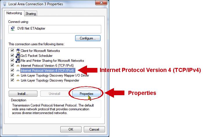 Step2: Right-click on Local Area Connection, and select Properties.