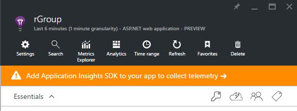 top, you should see an orange banner inviting you to add the Application Insights