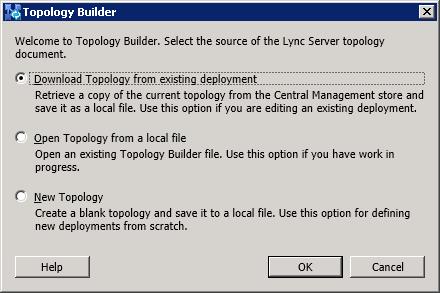 Microsoft Lync & BT One Voice SIP Trunk The following screen is displayed: Figure 3-2: Topology Builder Dialog Box 2.
