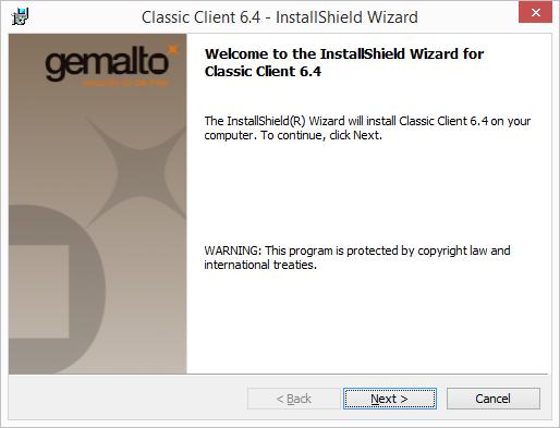 Installing the Middleware Software Installing Classic Client v6.4 Follow the below steps in order to install the Classic Client v6.4: 1. Download the Classic Client v6.