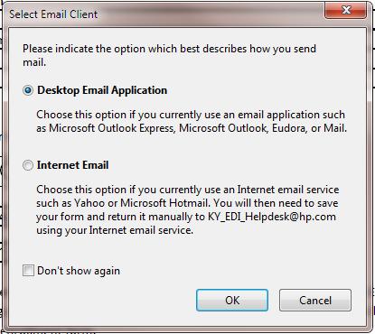 Instructions for sending the ERA835 Form via Desktop Email 1.