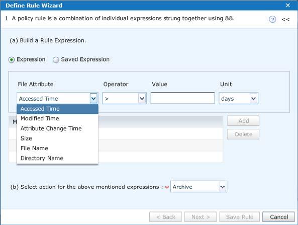 File Tiering Matching Expressions Expression - Custom rule based on file