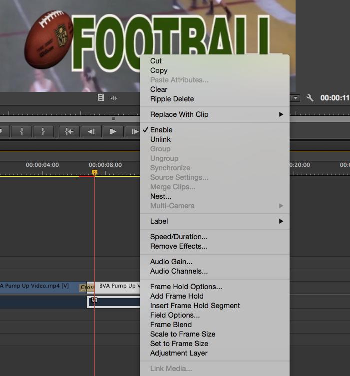 19. To remove the audio from a clip, control click the clip and click unlink.