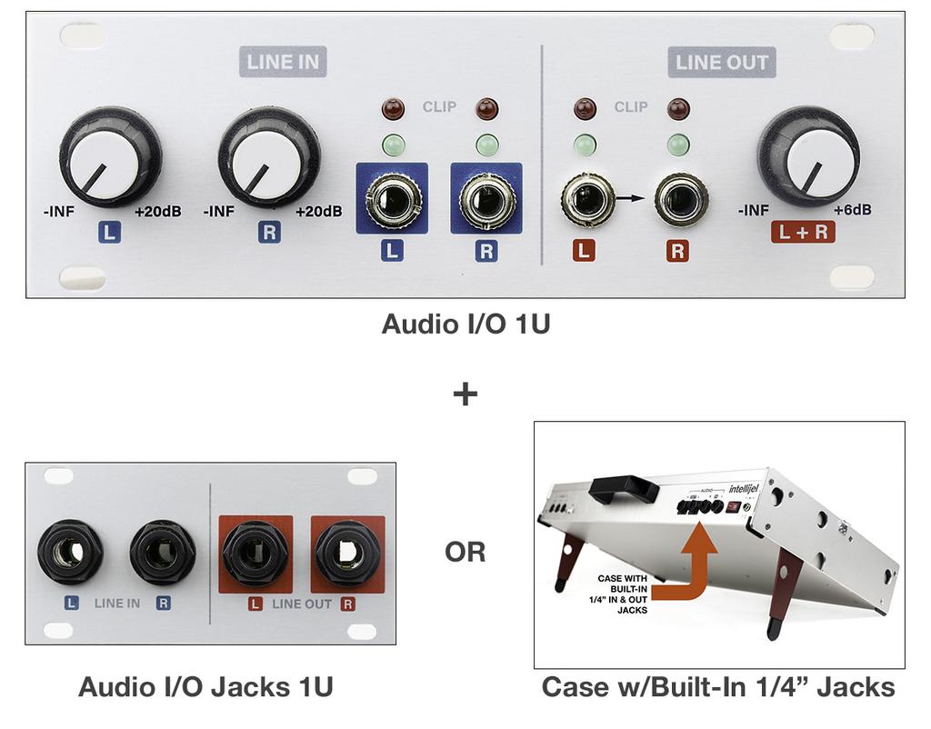 Audio I/O 1U System Dual Balanced Line Audio Input and