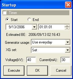 2.1 Startup 2. Measurement procedures 2.1 Startup Before measurement, set the output of the x-ray generator (XG) as described below.