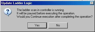Click OK then another message box opens: Be careful when selecting the Yes option. The program will execute with the changes you make, even if the changes are not complete.