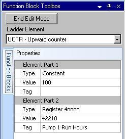 Figure 41: Insert / Edit Up CTR Function Save the program as TRAIN008.