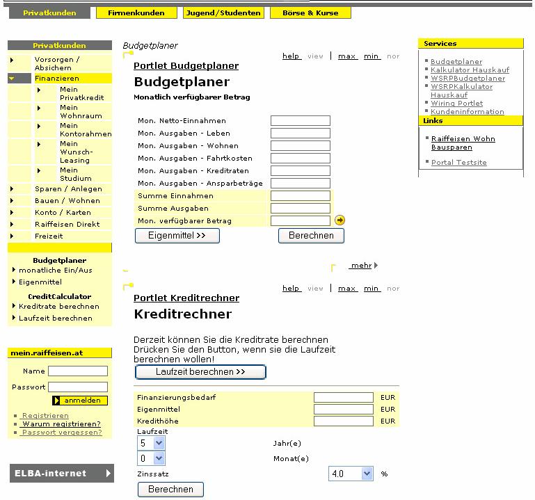 A COMPONENT MODEL FOR INTEGRATING REMOTE APPLICATIONS AND SERVICES VIA WEB PORTALS Figure 2: A typical portal page Figure 2 shows a typical web page with aggregated content areas from different