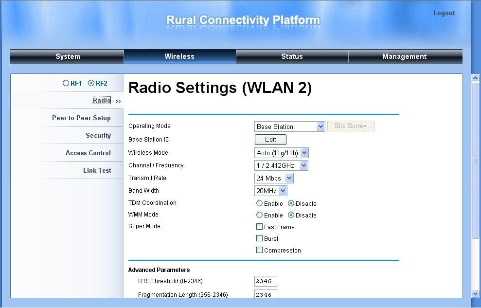 Edit the Base Station ID in Radio will usher you into the Security Profile