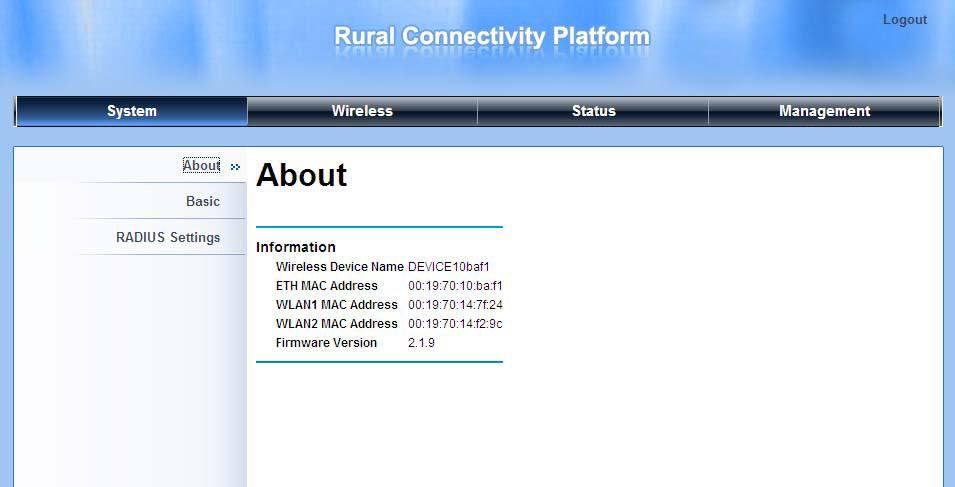 Login the Web-based interface of local R2 BaseStation and